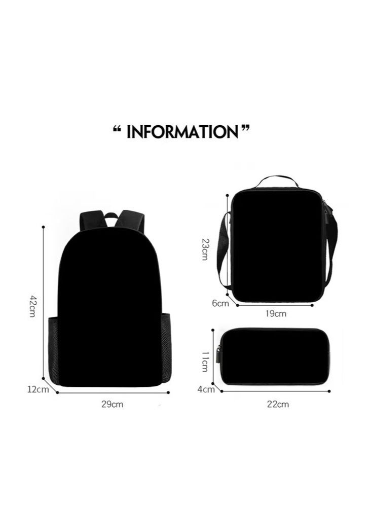 backpack pencil case satchel three-piece suit men and women leisure sports travel backpack student school backpack - Image 2